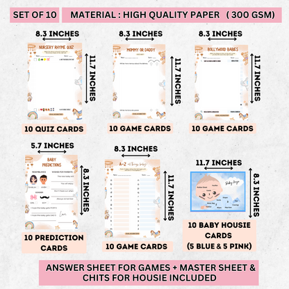 Rustic Baby Nursery Theme Baby Shower Games Bundle (Pack Of 6 Games)