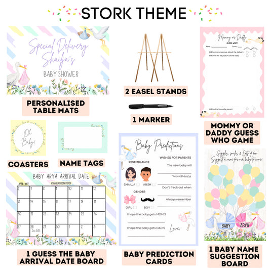 Stork Theme Baby Shower Kit