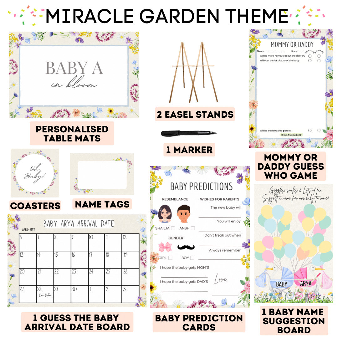 Miracle Garden Theme Baby Shower Kit