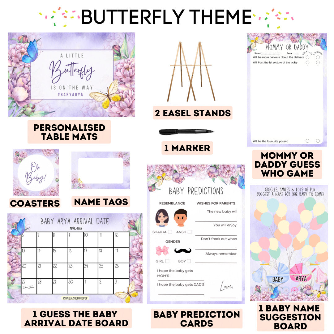 Butterfly Fly Away Baby Shower Kit