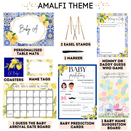 Amalfi Theme Baby Shower Kit