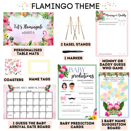 Flamingo Theme  Baby Shower Kit