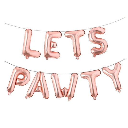 Lets Pawty Rose Gold Foil Balloons