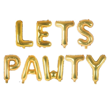 Lets Pawty  Gold Foil Balloons