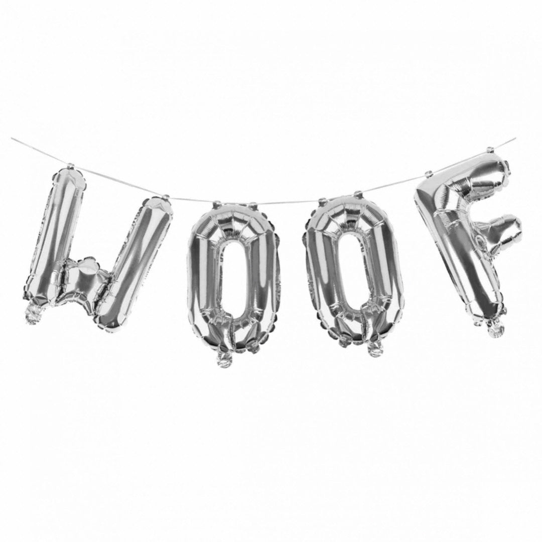 Woof Silver Foil Balloons