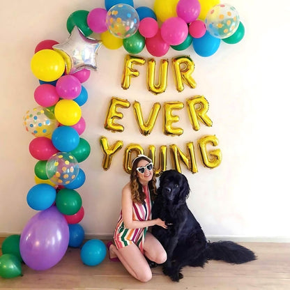 Furever Young Golden Foil Balloons