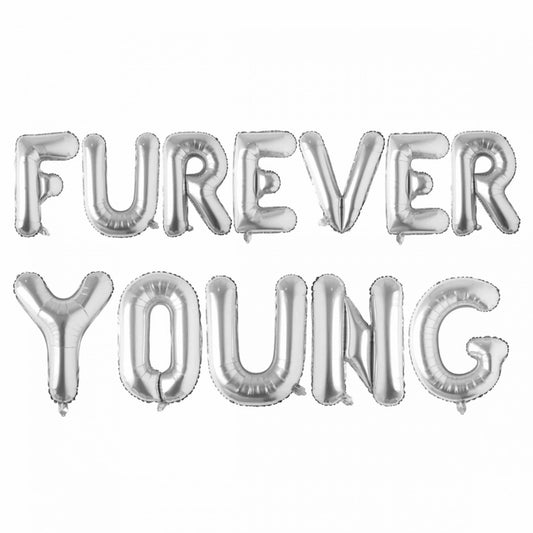 Furever Young Silver Foil Balloons