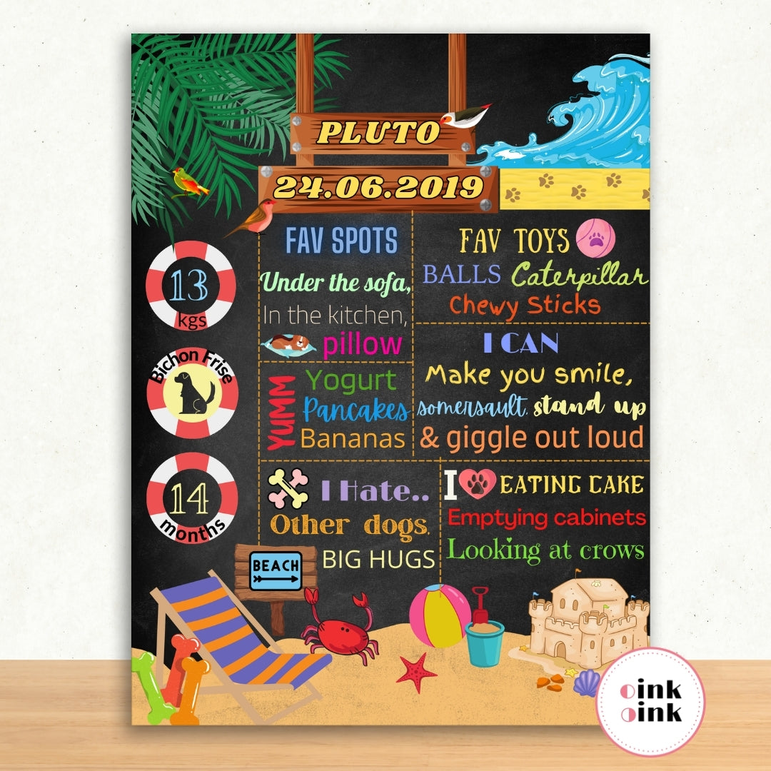 Pet Beach Bash Chalkboard